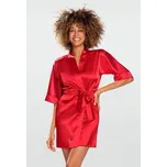 DKaren Saténový dámský župan 90 červený Velikost: 4XL