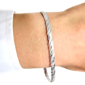 Náramek Luxusní dámský stříbrný náramek 4,2mm Rhodium 5,20g 18cm Stříbro 925/1000