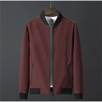 Pánská softshellová bunda Pánská bunda na zip Sportswear s kontrastním límcem Barva: Červená, Velikost: 5XL