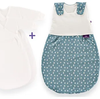 Spacák Träumeland Spací pytel Liebmich 3dílný set Tropfen ozeanblau 56/62