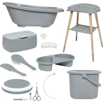 Koupání kojence Bebe-Jou Digitální koupací sada Bébé-jou Sense Plus 8 dílná Griffin Grey