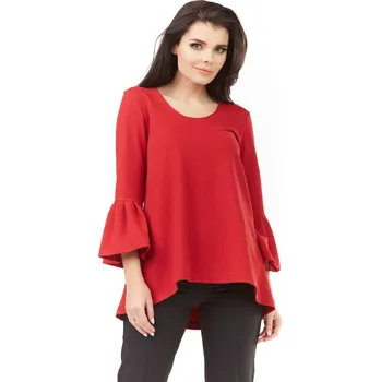 Oblečení a móda Tepláková halenka volného střihu M156 Barva: Červená, Velikost: L/XL