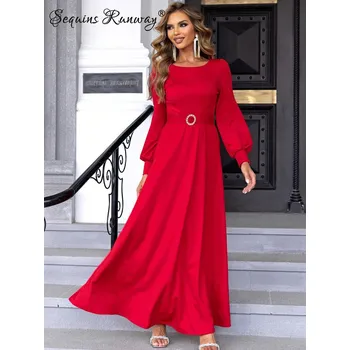 Dámské šaty Dlouhé klubové šaty Sequins SQ731 Barva: Červená, Velikost: L