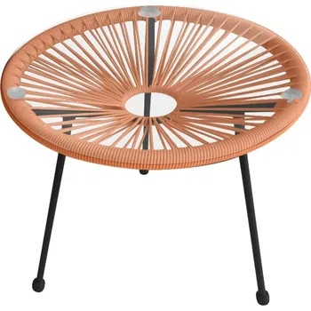 Zahradní sestava Zahradní stůl AQUATA se sklem oranžový