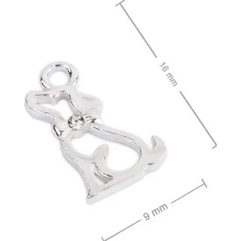 Přívěsek Stříbrný přívěsek pejsek s krystalem