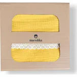 Maceshka Mušelínové povlečení Nature s ozdobným okrajem, mimosa-krajka