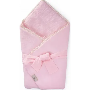 Zavinovačka Maceshka Mušelínová zavinovačka s páskem a ozdobným okrajem, rose-krajka