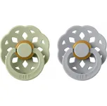 Bibs Dudlíky BOHEME Sage/Cloud - velikost 1, přír.kaučuk 2ks