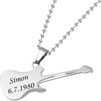 Přívěsek Přívěsek s řetízkem z chirurgické oceli Kytara Simple