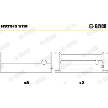 Kliková hřídel GLYCO Hlavní ložiska klikového hřídele H9755STD