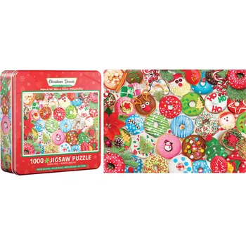 Puzzle EUROGRAPHICS Puzzle v plechové krabičce Vánoční koblihy 1000 dílků