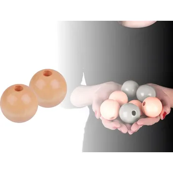 Korálek Velké dřevěné korále Ø40 mm, Balení 10 ks, Varianta 4 červenohnědá