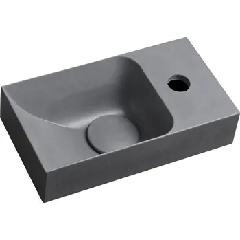 Sapho PICCOLINO betonové umývátko 30,8x17cm, baterie vpravo, šedá mat