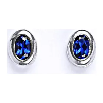 Náušnice Stříbrné náušnice ovály spinel - NŠ1053 (Stříbrné náušnice na šroubek se spinelem)