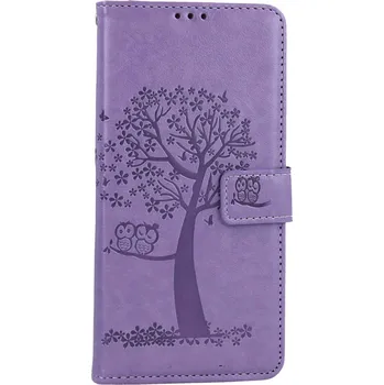 Pouzdro na mobilní telefon Pouzdro Xiaomi Redmi Note 12S knížkové Světle fialový strom sovičky (kryt neboli obal na Xiaomi Redmi Note 12S)