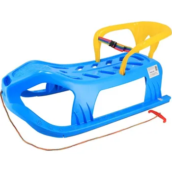Sáně Plastové sáňky s opěradlem Baby Mix SNOW STAR modré