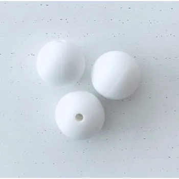 Silikonový korálek kulatý 15mm bílý