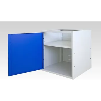 Zásuvkový kontejner TRITON Kontejner s dvířky 600 x 570 x 550 mm Provedení kontejneru: kov černá RAL 9005, Provedení dvířek: kov modrá RAL 5005