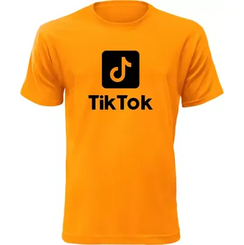 Pánské tričko s motivem Tik Tok oranžové