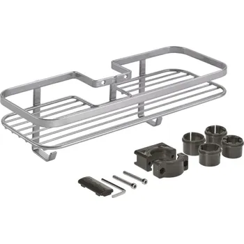 Drátěná police Samodržící ocelová koupelnová polička ve stříbrné barvě Luxy – Metaltex ID_1623262