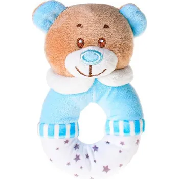 Chrastítko plyšový medvídek 13 cm 0m + Modrá