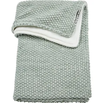 Kočárek Meyco deka do kočárku/kolébky samet relief mixed stone green