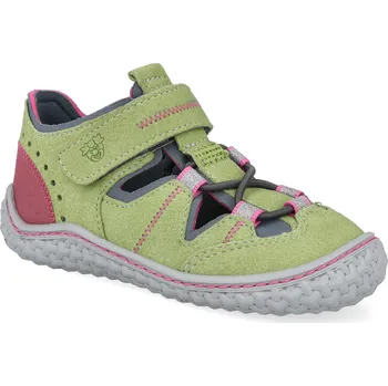 Dívčí sandály Barefoot dětské sandály Ricosta - Pepino Jerry avocado/graphit/pink M zelené Velikost: 24