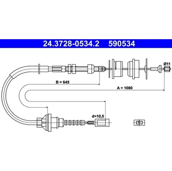 Spojka Tažné lanko, ovládání spojky ATE 24.3728-0534.2