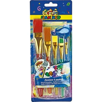 Umělecký štětec Štětce, BAREVNÉ RUKOJETI, plastové, 5ks/bal