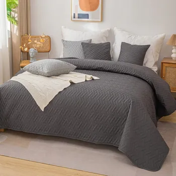 Přehoz na lůžko Oboustranný přehoz na postel grafit barva Seba (Z)