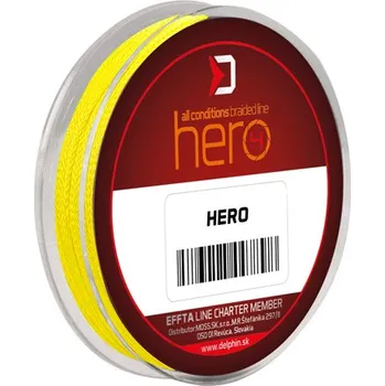 Delphin HERO 4 / fluo žlutá|0,14mm 9,1kg 15m