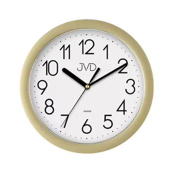 Hodiny Plastové netikající tiché hodiny JVD sweep HP612.26 - metalická zlatá