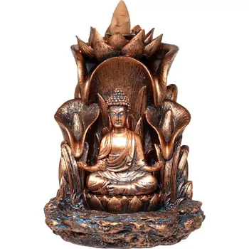 Žertovný předmět Buddhův vodopád s tekoucím dýmem – Thajský Buddha a lotosové květy