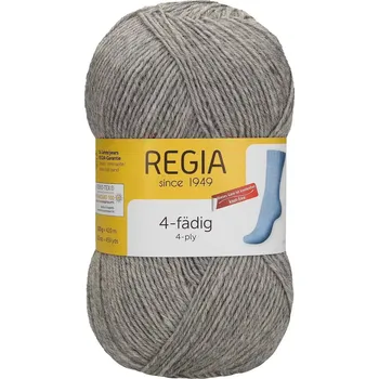 Příze Regia 4-Ply Uni 33 Šedý melír (Ponožková příze Regia Uni 4 Ply 33 flanell meliert)
