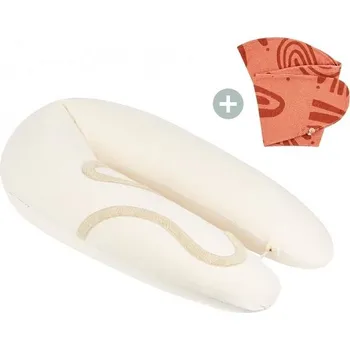 Kojící polštář BABYMOOV multifunkční polštář B.LOVE BUNDLE Earth Off White + náhradní potah Terracotta