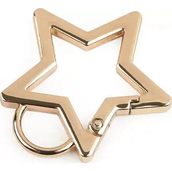Kovová karabina hvězda 12 mm - růžové zlato