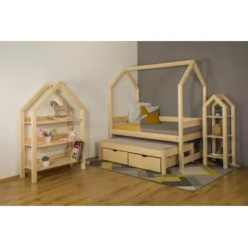 Dětská postel MAXIDO Dětská postel Snílek s přistýlkou a šuplíky 160x80 přírodní (Český výrobek)
