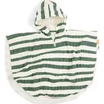 DONE BY DEER pončo s kapucí Stripes GOTS zelená