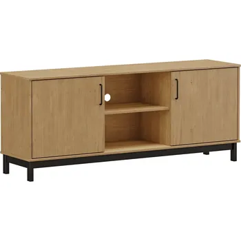 Televizní stolek TV stolek 2 dveře HERBA, buk/černá + vyzvednutí ZDARMA