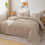 Oboustranný přehoz na postel béžový cappuccino barva Seba (Z)