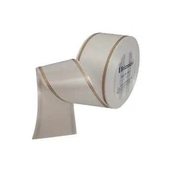 Stuha Smuteční stuha klasik s proužkem 68341 5 cm x 50 m - 01 sněhově bílá