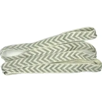 Stuha Stuha FISHBONE stříbrná 10mm x 2m (2,50 Kč/m) (Stuha bavlněná, tkaná, stříbrné vyšívání)