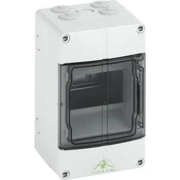 Stavebniny SPELSBERG Skříň AKII 05 400V AC 5TE 125x200x122mm, na omítku, průhledné dveře, IK07, IP65 šedá 73540501