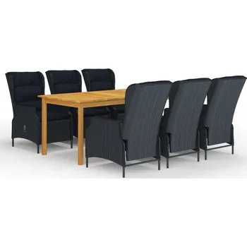 Zahradní sestava vidaXL 7dílný zahradní jídelní set [3067933] Barva: Tmavě šedá