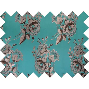 HEDVA ČESKÝ BROKÁT Vzorek brokátu Ondrin RŮŽE A TULIPÁN tyrkysová | 156