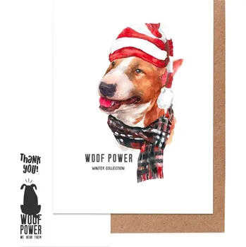 Ginger Paper Přání a placka Bulteriér Vánoce