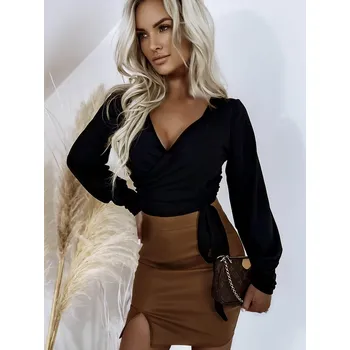 Dámská sukně Koženková dámská mini sukně FLV-846 camel, VELIKOST M/L