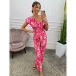 Dámský květovaný overal s volánem fuchsia, VELIKOST UNI ( S, M , L )