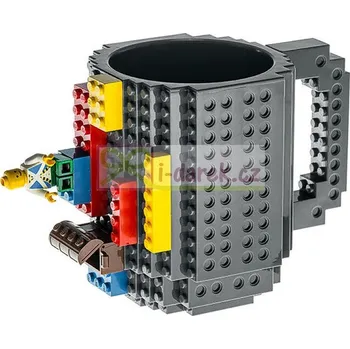 Stavebnicový hrnek na kostky - šedý