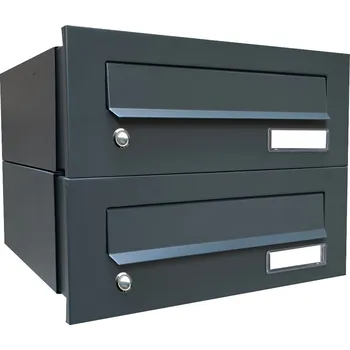 Železářství Poštovní schránka rovná k zazdění do sloupku ANTRACIT 2x Varianta: se zvonkovým tlačítkem